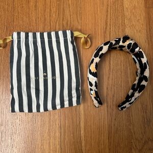 Lele Sadoughi Black and Tan Animal Print Headband